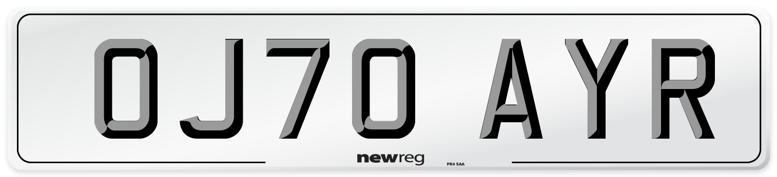 OJ70 AYR Number Plate from New Reg